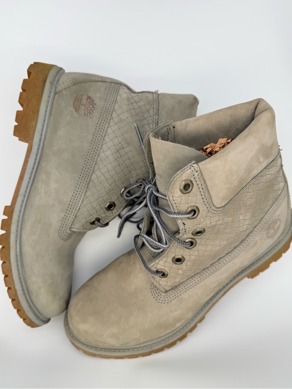 Timberland Premium 6” Grey Nubuck Emboss PrimaLoft Women’s Boots Size 9